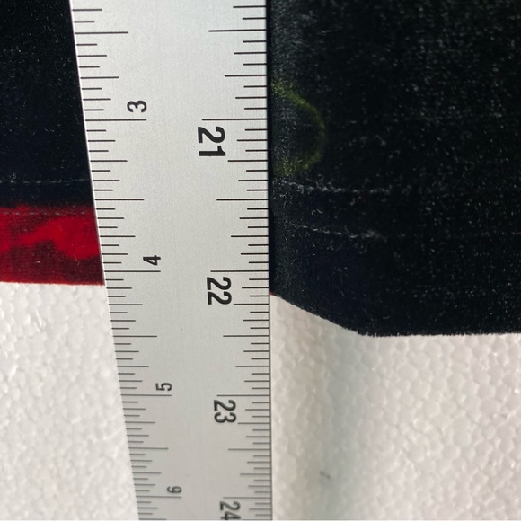 Vintage Cache Velvet M Black Red Floral Turtleneck Burnout Y2K Romantic Goth Top - Picture 7 of 8